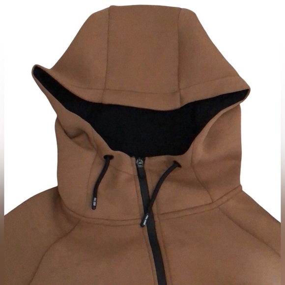 Full Send Mens Hoodie Tan Hydrophobic Streetwear Size Medium Full Zip - Picture 3 of 14